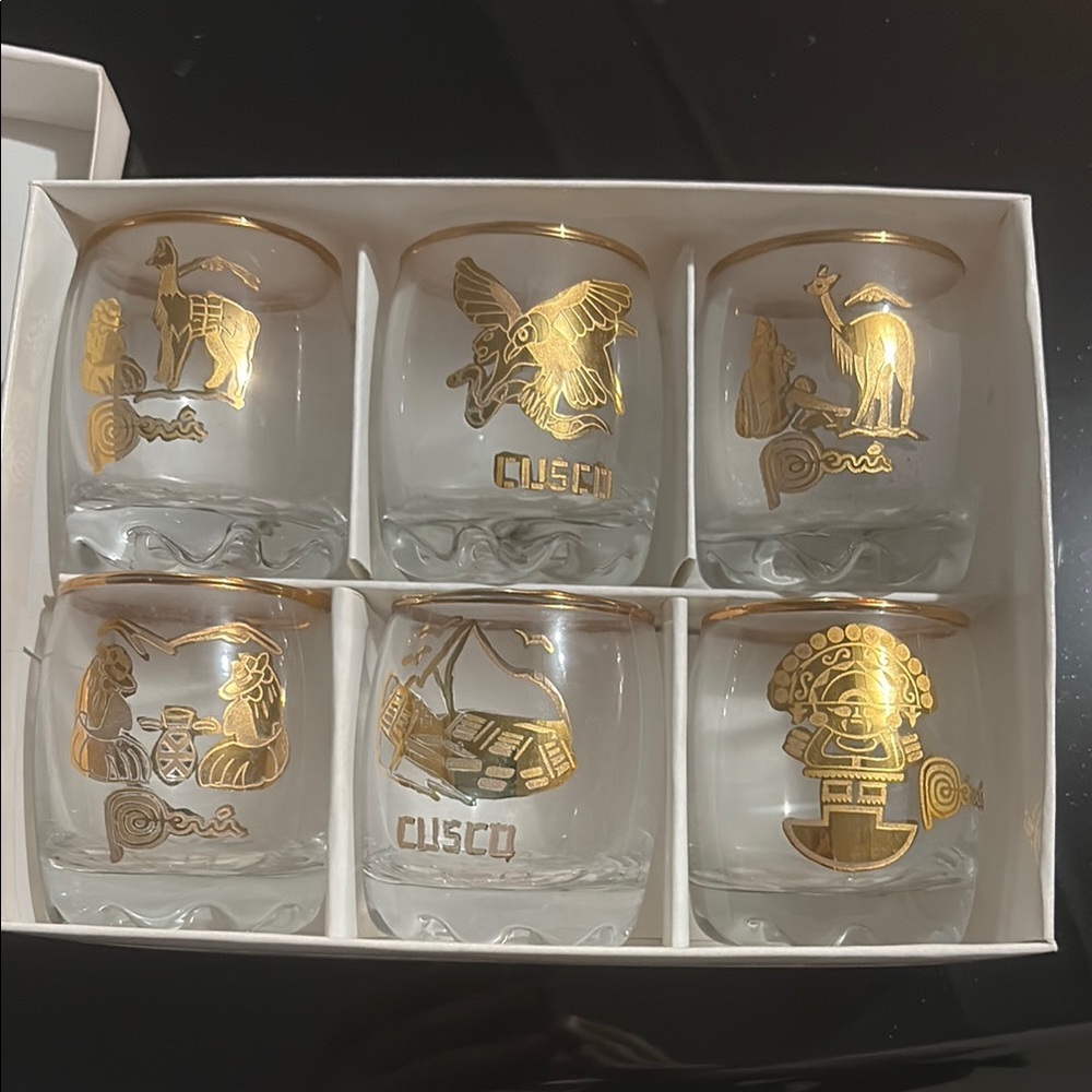 Gold Rimmed Cusco Glass Set